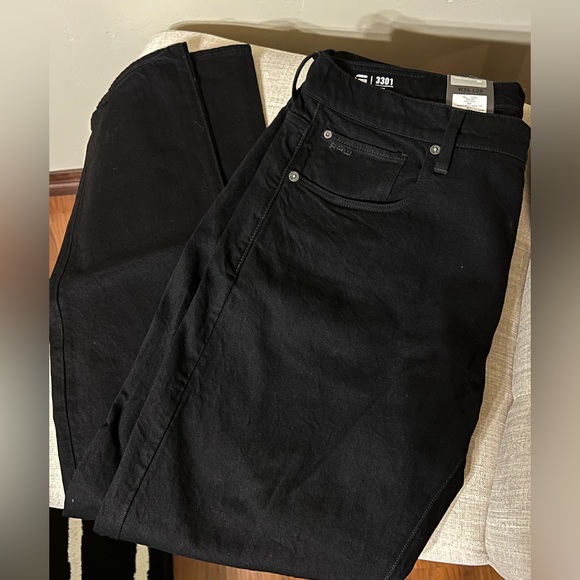 NWT: Mens G-Star 3301 Slim Jean - Black - 34 X 30
